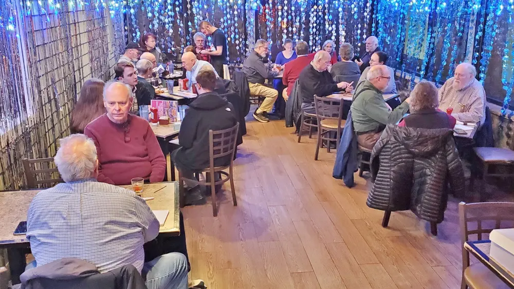 Club members at the annual holiday dinner